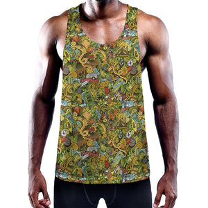 Outdoor Camping Pattern Print Training Tank Top