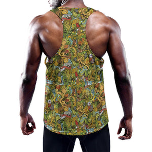 Outdoor Camping Pattern Print Training Tank Top