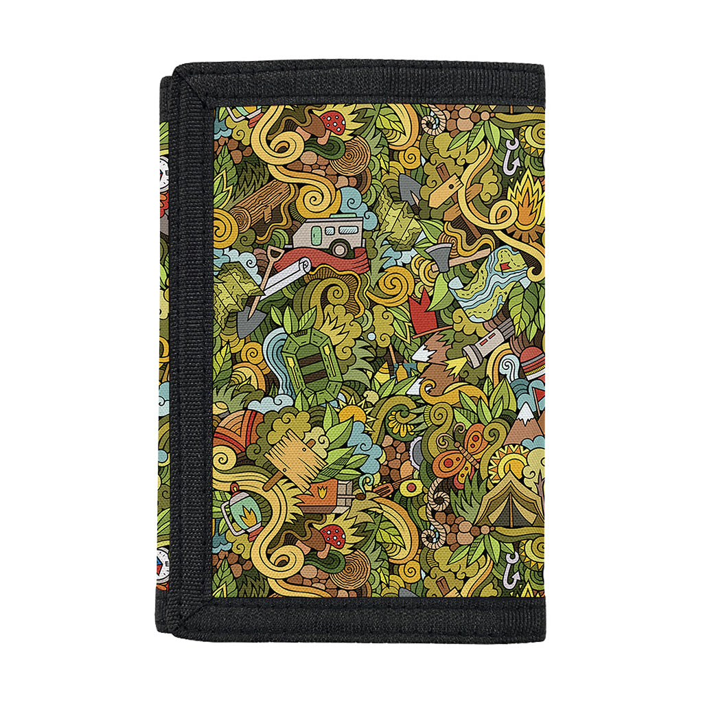 Outdoor Camping Pattern Print Trifold Wallet