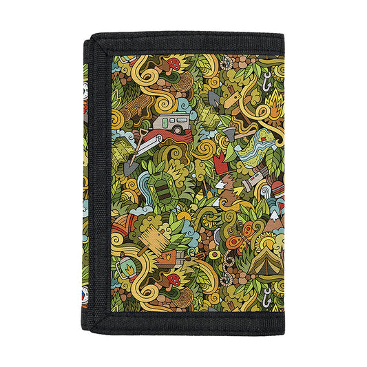 Outdoor Camping Pattern Print Trifold Wallet
