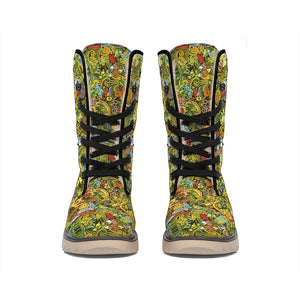 Outdoor Camping Pattern Print Winter Boots