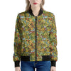 Outdoor Camping Pattern Print Women's Bomber Jacket