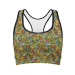 Outdoor Camping Pattern Print Women's Sports Bra