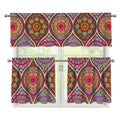 Oval Bohemian Mandala Patchwork Print 3 Piece Kitchen Curtains