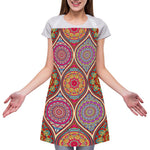 Oval Bohemian Mandala Patchwork Print Adjustable Apron