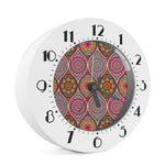 Oval Bohemian Mandala Patchwork Print Alarm Clock