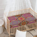 Oval Bohemian Mandala Patchwork Print Baby Crib Sheet