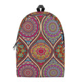 Oval Bohemian Mandala Patchwork Print School Backpack