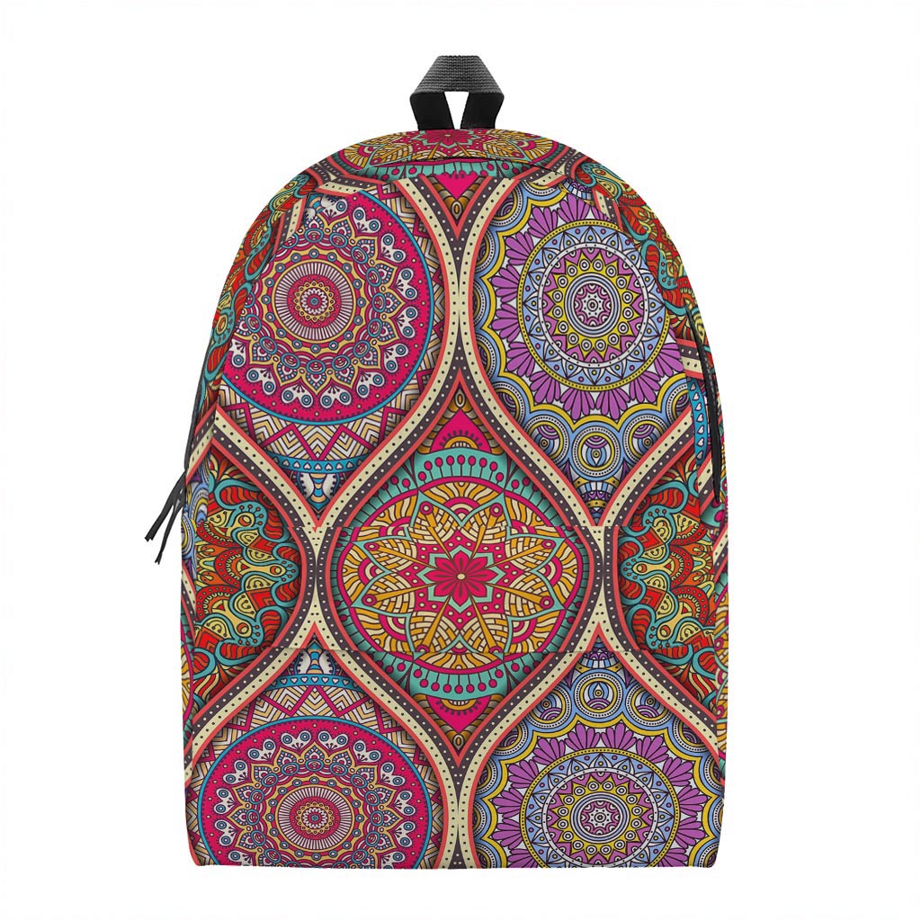 Oval Bohemian Mandala Patchwork Print Backpack