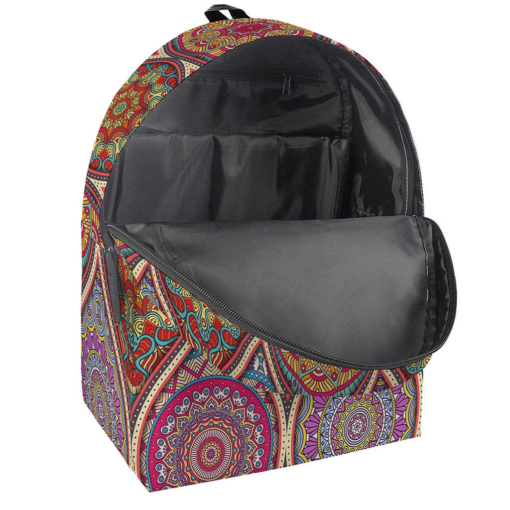 Oval Bohemian Mandala Patchwork Print Backpack