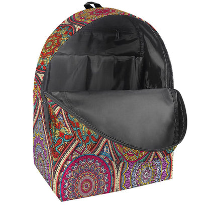Oval Bohemian Mandala Patchwork Print Backpack