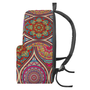 Oval Bohemian Mandala Patchwork Print Backpack