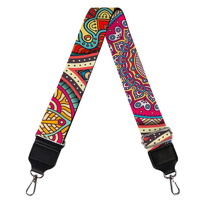 Oval Bohemian Mandala Patchwork Print Bag Strap