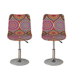 Oval Bohemian Mandala Patchwork Print Bar Stool Covers