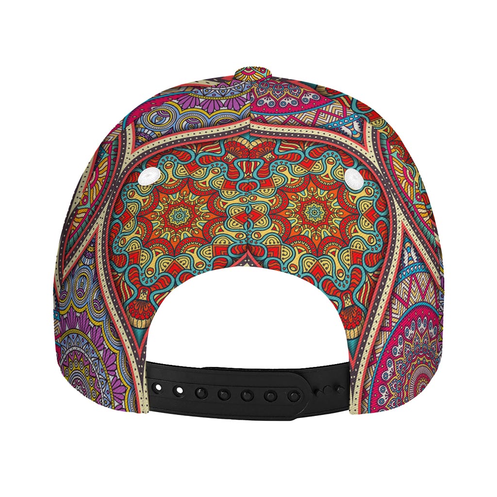 Oval Bohemian Mandala Patchwork Print Baseball Cap