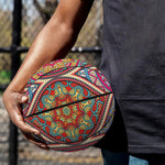 Oval Bohemian Mandala Patchwork Print Basketball