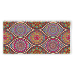 Oval Bohemian Mandala Patchwork Print Beach Towel