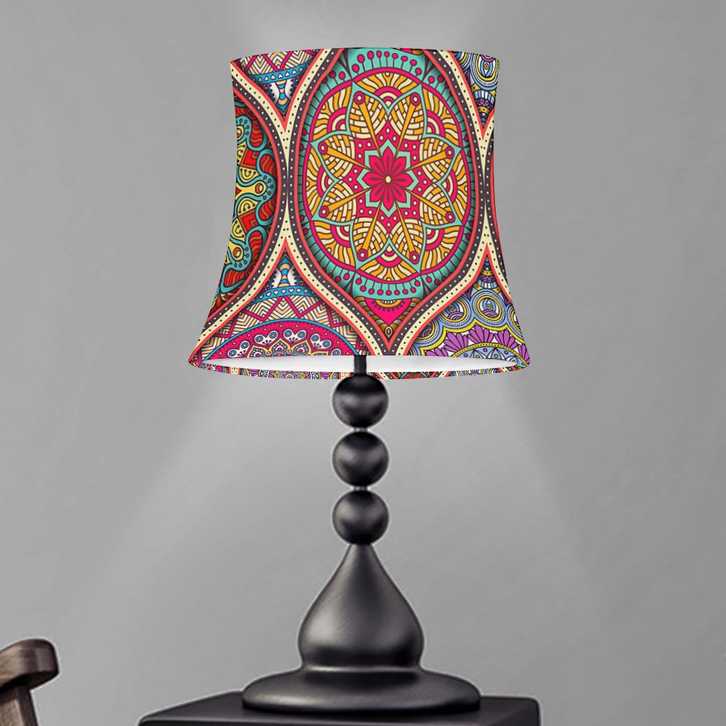 Oval Bohemian Mandala Patchwork Print Bell Lamp Shade