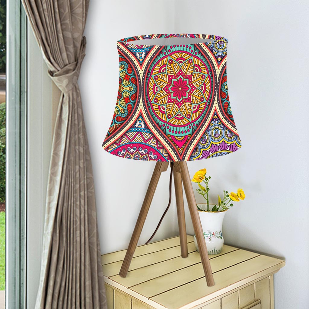 Oval Bohemian Mandala Patchwork Print Bell Lamp Shade