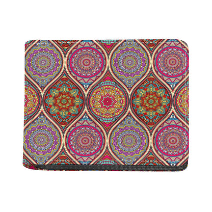 Oval Bohemian Mandala Patchwork Print Bifold Wallet
