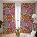 Oval Bohemian Mandala Patchwork Print Dimout Pencil Pleat Curtains