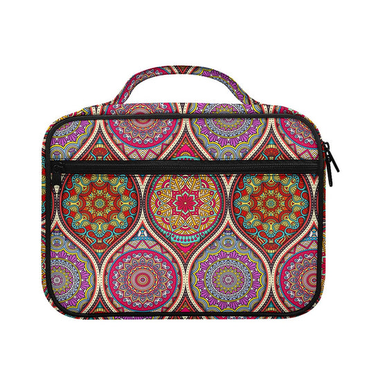 Oval Bohemian Mandala Patchwork Print Briefcase Bible Bag