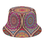 Oval Bohemian Mandala Patchwork Print Bucket Hat