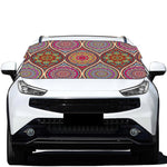 Oval Bohemian Mandala Patchwork Print Car Windshield Snow Cover