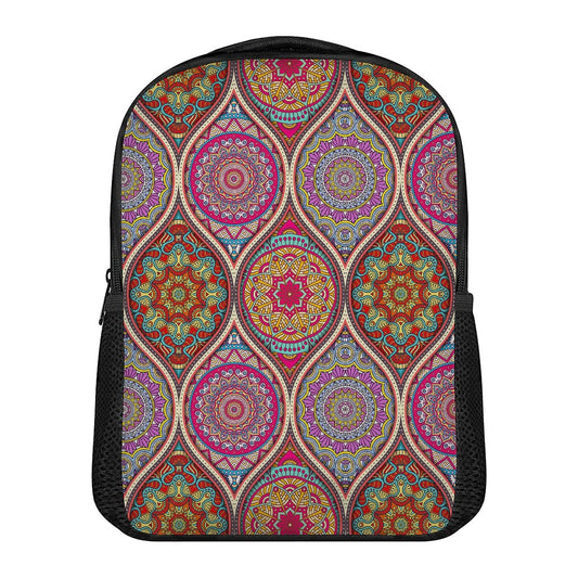 Oval Bohemian Mandala Patchwork Print Casual Backpack