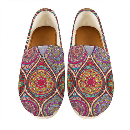 Oval Bohemian Mandala Patchwork Print Casual Shoes