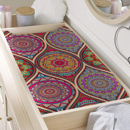 Oval Bohemian Mandala Patchwork Print Changing Pad Cover