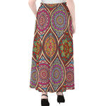 Oval Bohemian Mandala Patchwork Print Chiffon Maxi Skirt