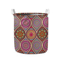 Oval Bohemian Mandala Patchwork Print Collapsible Laundry Basket