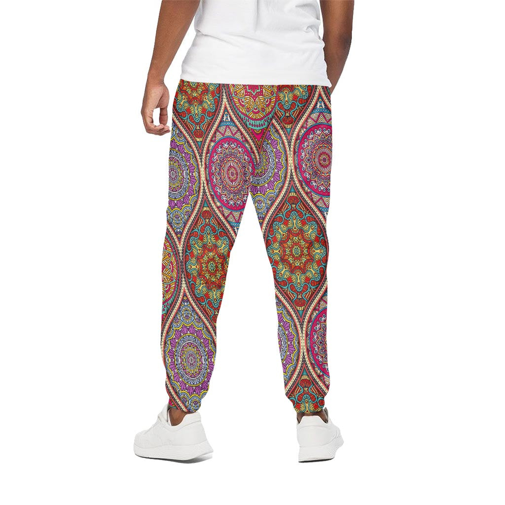 Oval Bohemian Mandala Patchwork Print Cotton Pants