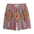 Oval Bohemian Mandala Patchwork Print Cotton Shorts
