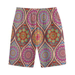 Oval Bohemian Mandala Patchwork Print Cotton Shorts