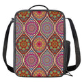 Oval Bohemian Mandala Patchwork Print Crossbody Lunch Bag