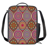 Oval Bohemian Mandala Patchwork Print Crossbody Lunch Bag