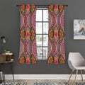Oval Bohemian Mandala Patchwork Print Grommet Curtain Panels