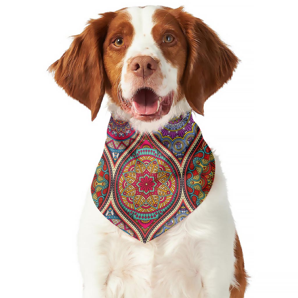 Oval Bohemian Mandala Patchwork Print Dog Bandana