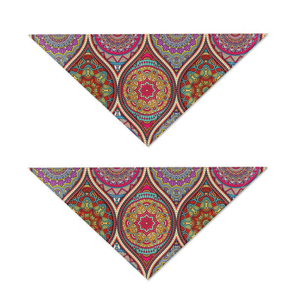 Oval Bohemian Mandala Patchwork Print Dog Bandana