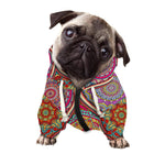 Oval Bohemian Mandala Patchwork Print Dog Zip Up Hoodie
