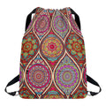 Oval Bohemian Mandala Patchwork Print Drawstring Backpack