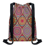 Oval Bohemian Mandala Patchwork Print Drawstring Backpack