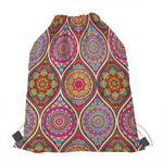 Oval Bohemian Mandala Patchwork Print Drawstring Bag