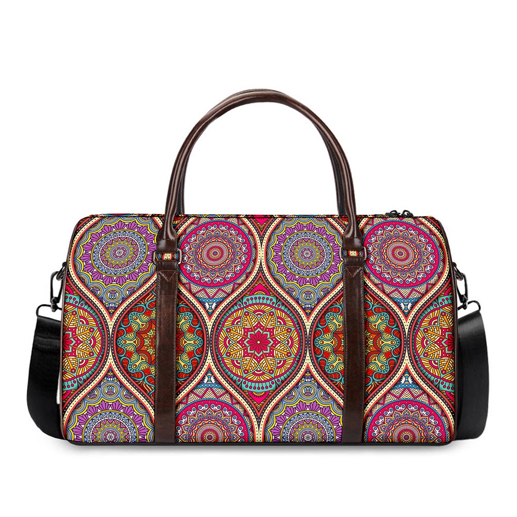 Oval Bohemian Mandala Patchwork Print Duffle Bag