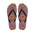 Oval Bohemian Mandala Patchwork Print Flip Flops