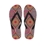 Oval Bohemian Mandala Patchwork Print Flip Flops
