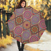 Oval Bohemian Mandala Patchwork Print Foldable Umbrella