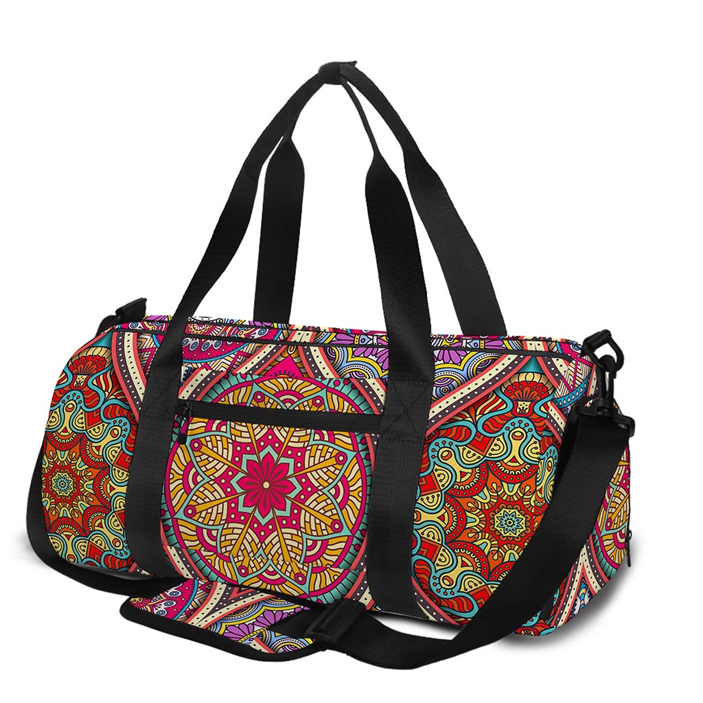 Oval Bohemian Mandala Patchwork Print Gym Bag